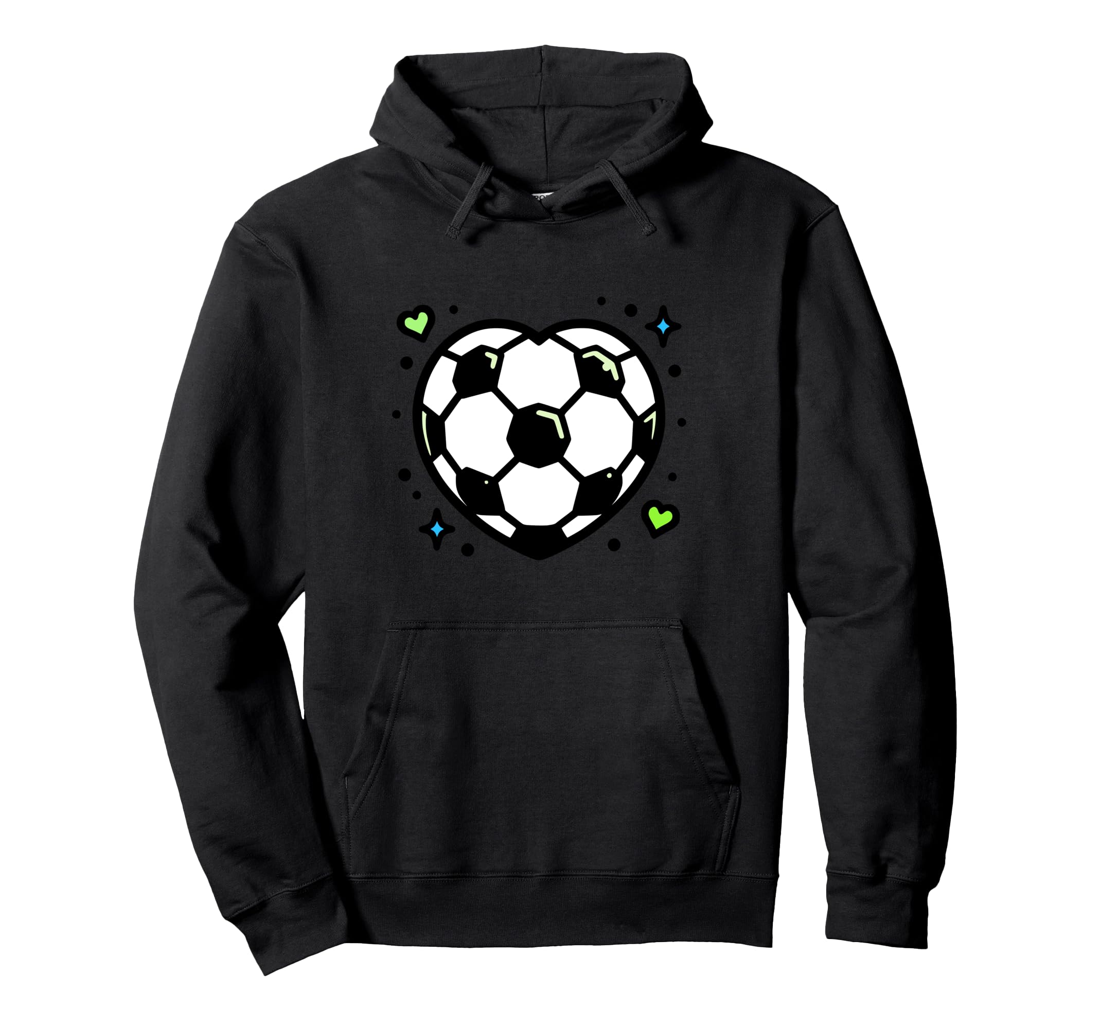 Soccer Ball Shaped Heart Mom Fan Parent Hoodie - Fun Novelty Design Unisex