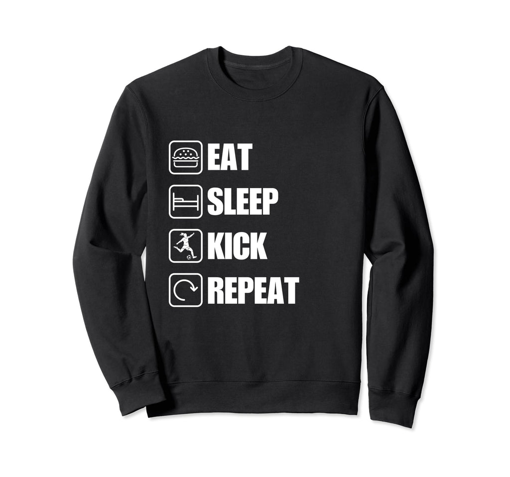 Eat Sleep Kick Repeat Soccer Sweatshirt - Custom Art Print for Adults