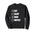 Eat Sleep Kick Repeat Soccer Sweatshirt - Custom Art Print for Adults