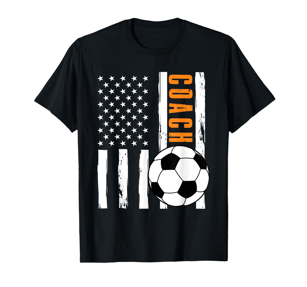 Usa Flag Soccer Coach Funny Soccer T-Shirt - Unique Graphic for Adults