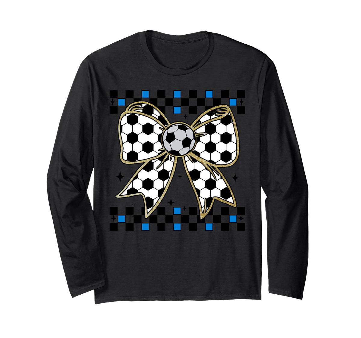 Soccer Bow Checkered Ribbon Gift Sweatshirt - Fun Novelty Design Men Women