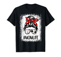 Bleached Mom Life Soccer Messy Bun T-Shirt - Trendy Graphic for Adults