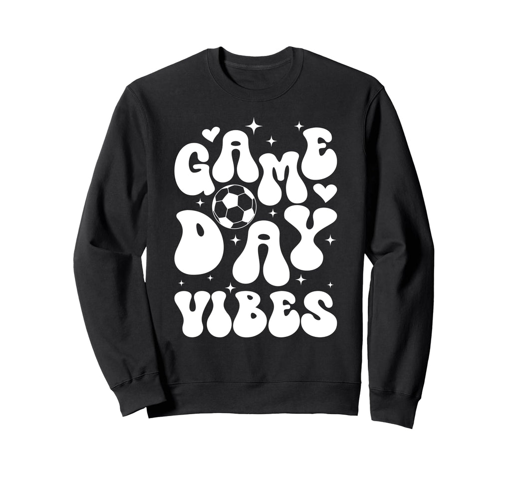 Groovy Soccer Game Day Vibes Game Sweatshirt - Trendy Graphic for Adults