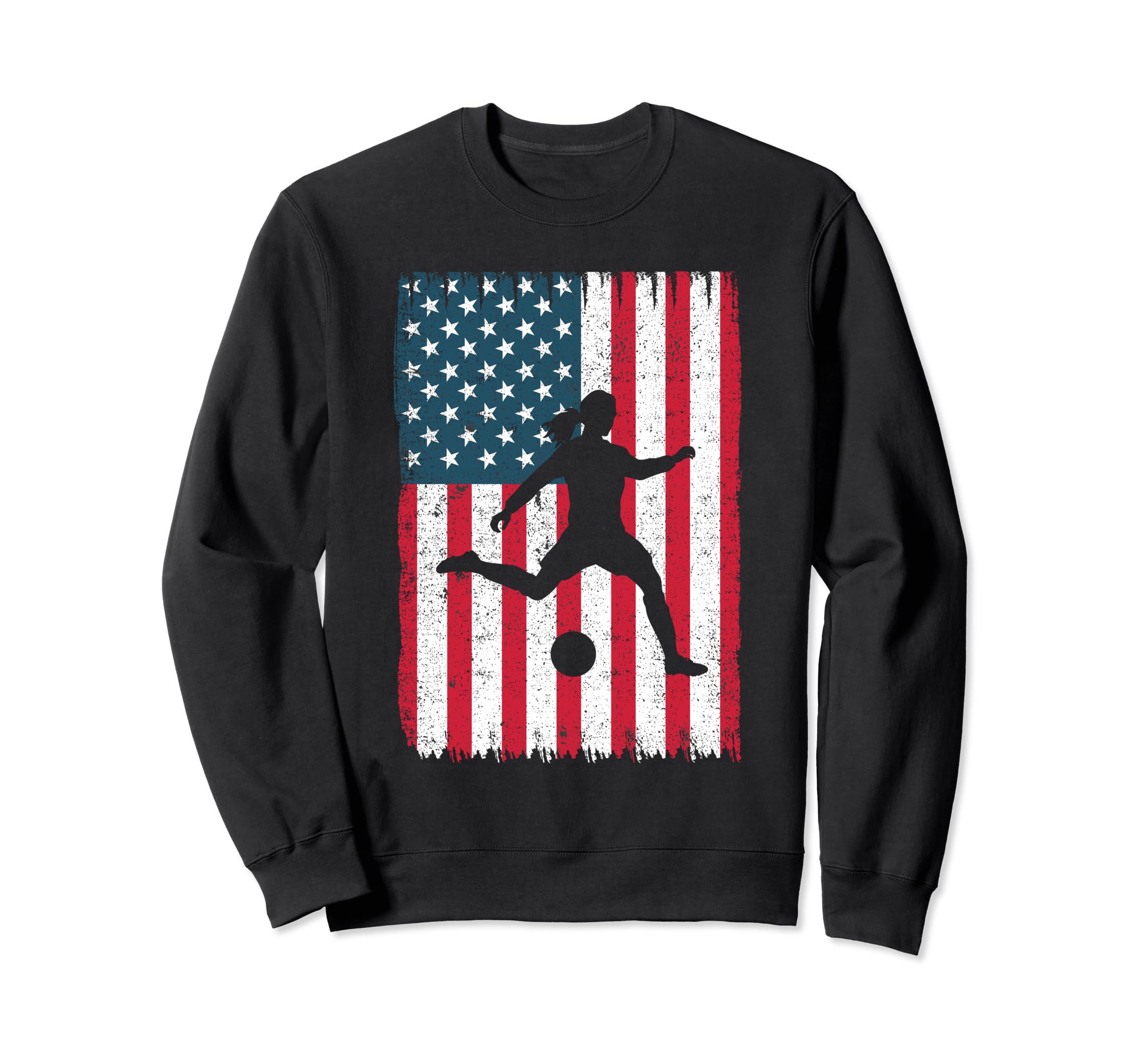American Flag Soccer Female Sweatshirt - Streetwear Style for Adults