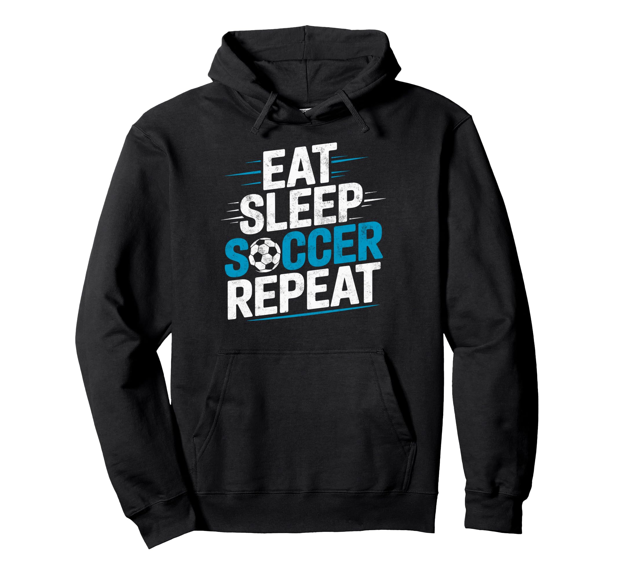Eat Sleep Soccer Repet Goalie Player Hoodie - Novelty Apparel for Adults
