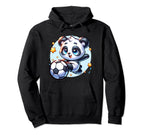 Panda Soccer Player Kicking Soccer Ball Hoodie - Graphic Print Unisex