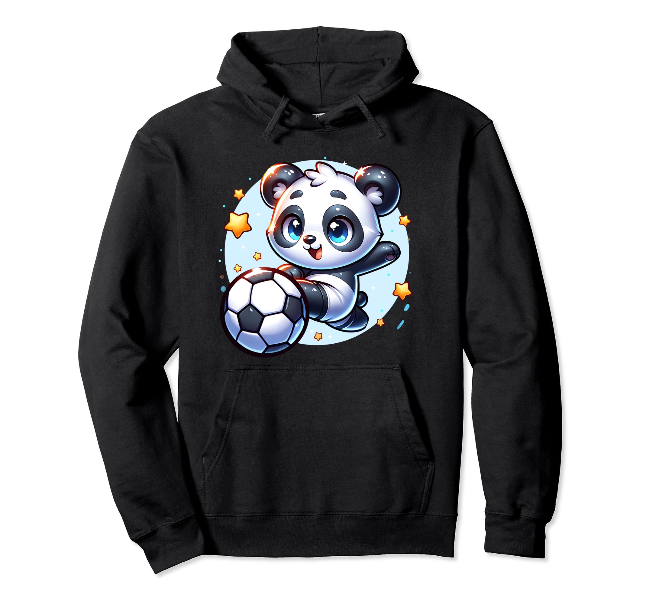 Panda Soccer Player Kicking Soccer Ball Hoodie - Graphic Print Unisex