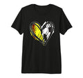 Softball Soccer Ball Heart Love Tri T-Shirt - Custom Art Print for Adults