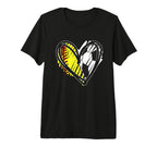 Softball Soccer Ball Heart Love Tri T-Shirt - Custom Art Print for Adults