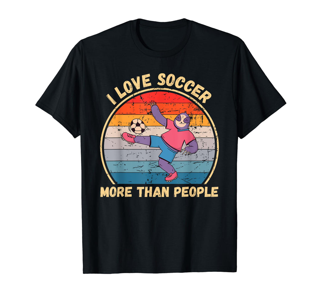 Sloth I Love Soccer More Than People T-Shirt - Custom Art Print Men Women