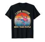 Sloth I Love Soccer More Than People T-Shirt - Custom Art Print Men Women