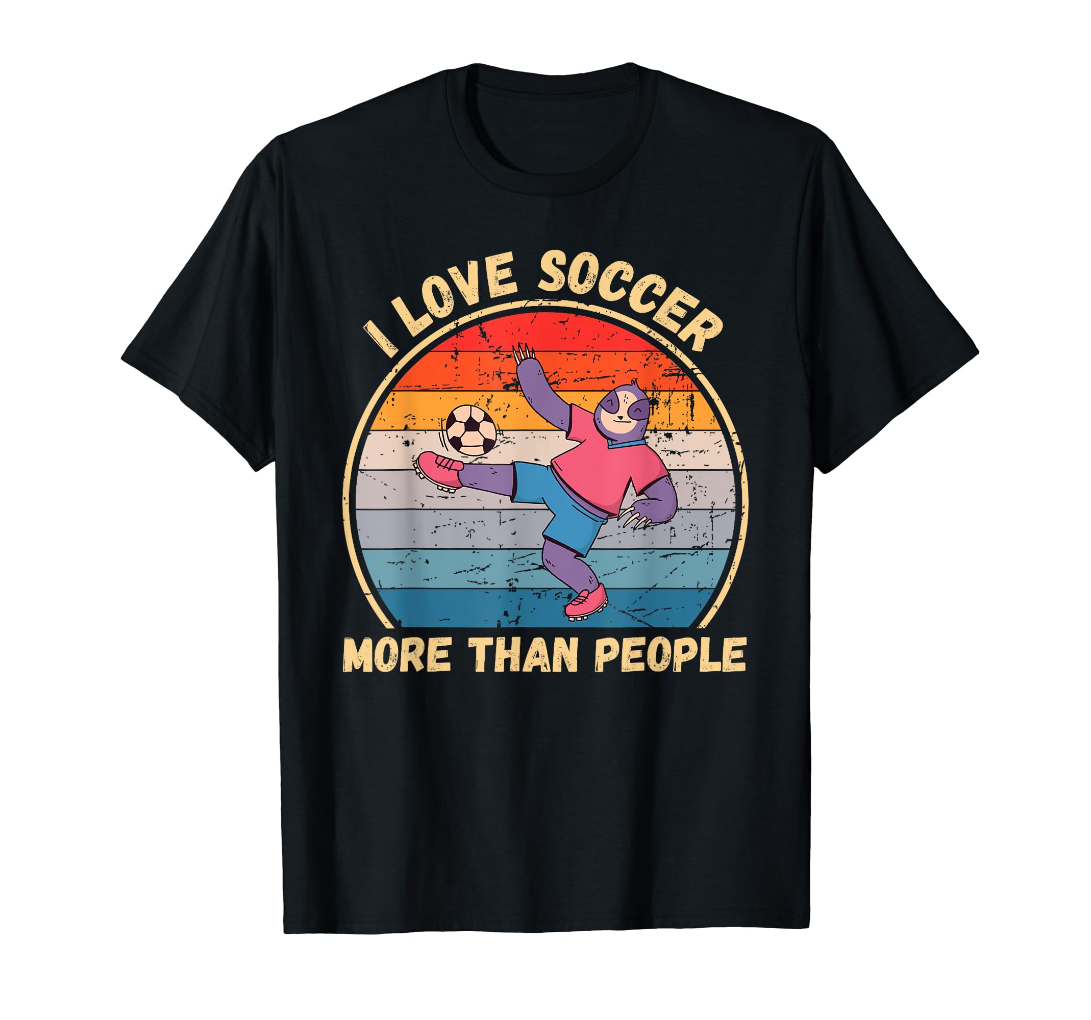 Sloth I Love Soccer More Than People T-Shirt - Custom Art Print Men Women