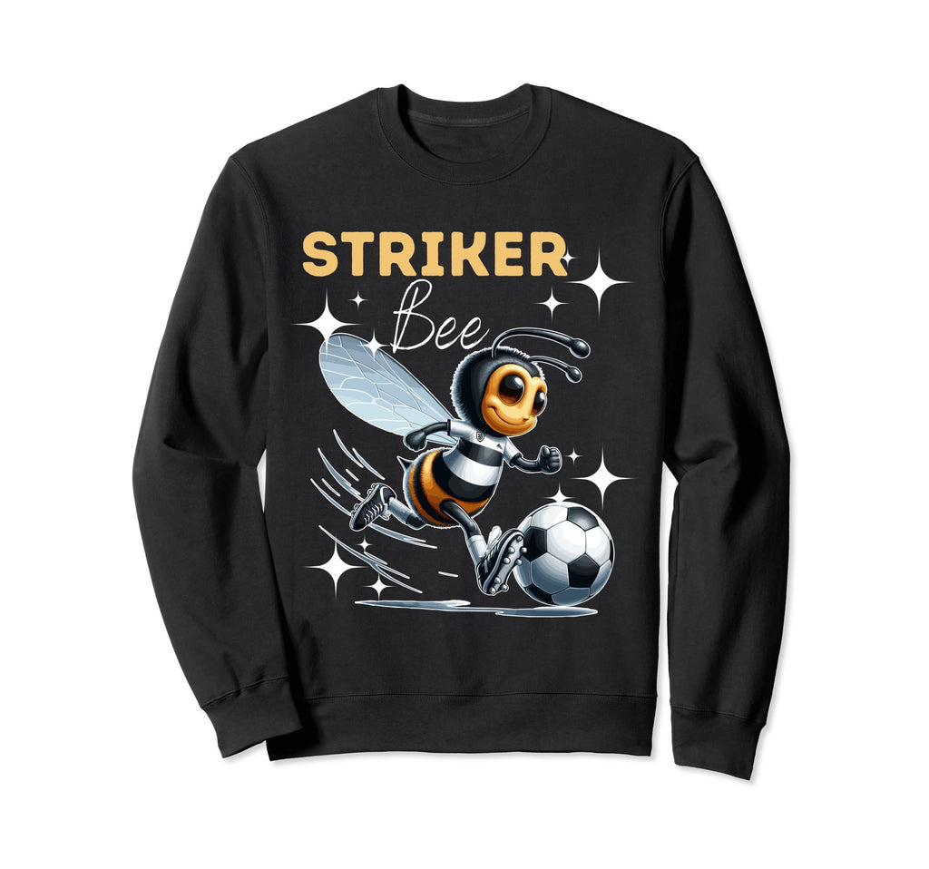 Striker Bee Soccer Enthusiast Sweatshirt - Fun Novelty Design Unisex