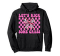 Lets Kick Some Grass Soccer Coquette Bow Hoodie - Aesthetic Graphic Unisex