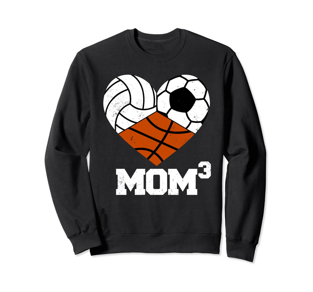 Mom Cubed Mom3 Mom Three Sweatshirt - Minimalist Print for Adults