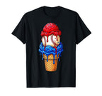 American Distressed Baseball Ice Cream T-Shirt - Graphic Print for Adults