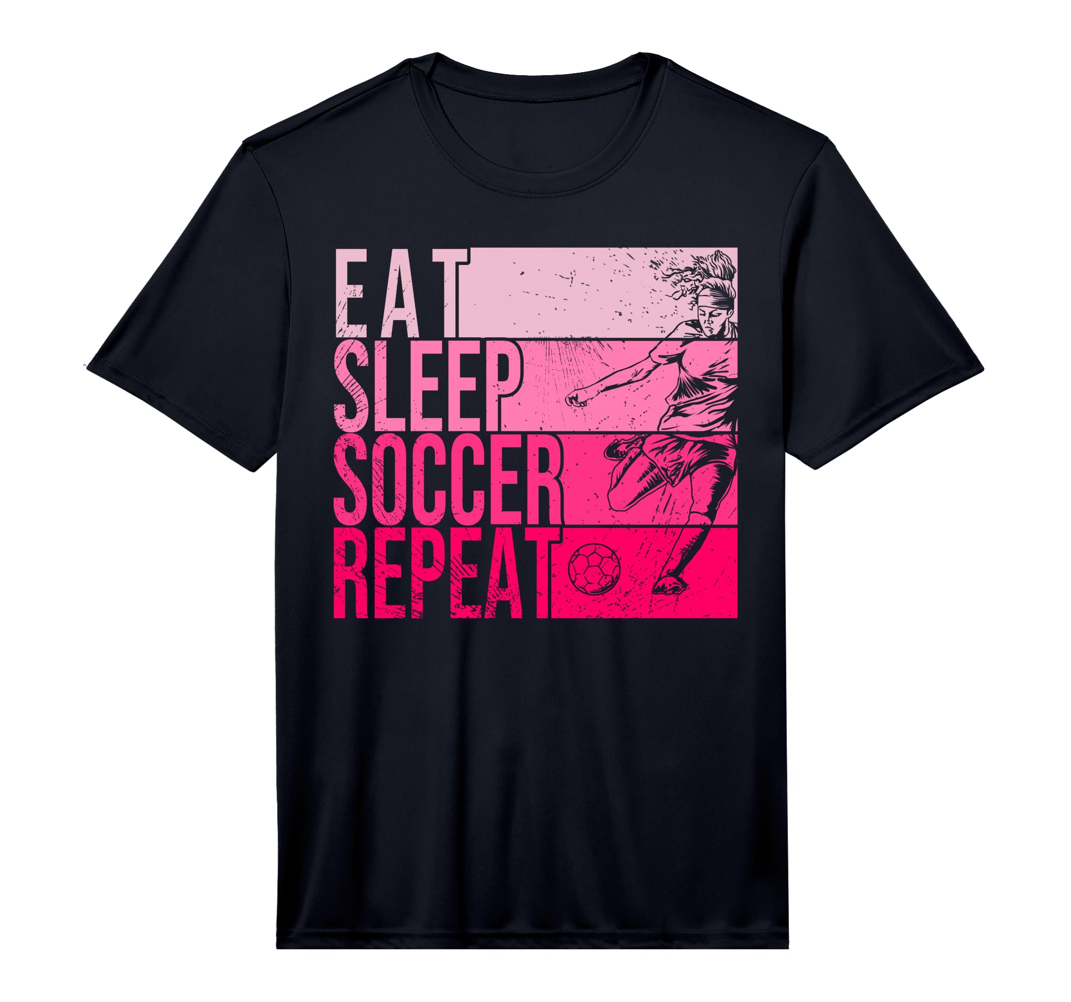 Eat Sleep Soccer Repeat Funny T-Shirt - Casual Everyday Wear Men Women