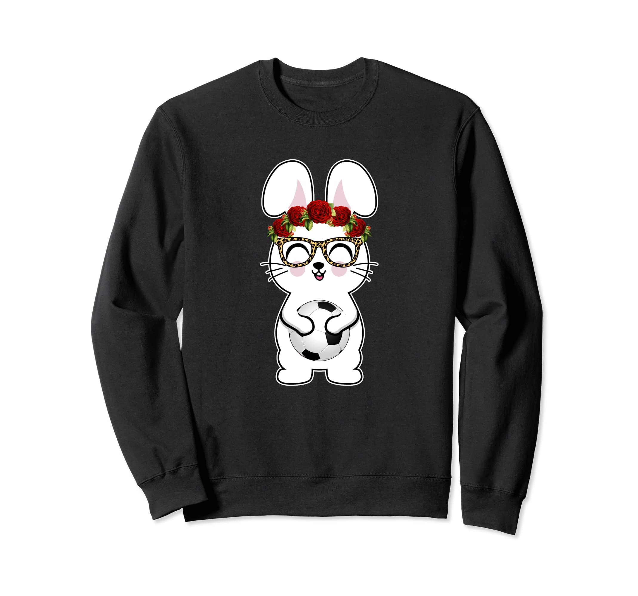 Soccer Bunny Leopard Glasses And Sweatshirt - Custom Art Print for Adults