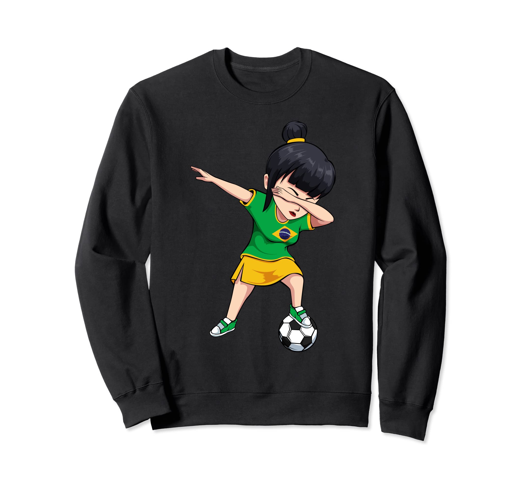 Brazil Flag Patriotic Soccer Brazilian Sweatshirt - Graphic Print Unisex