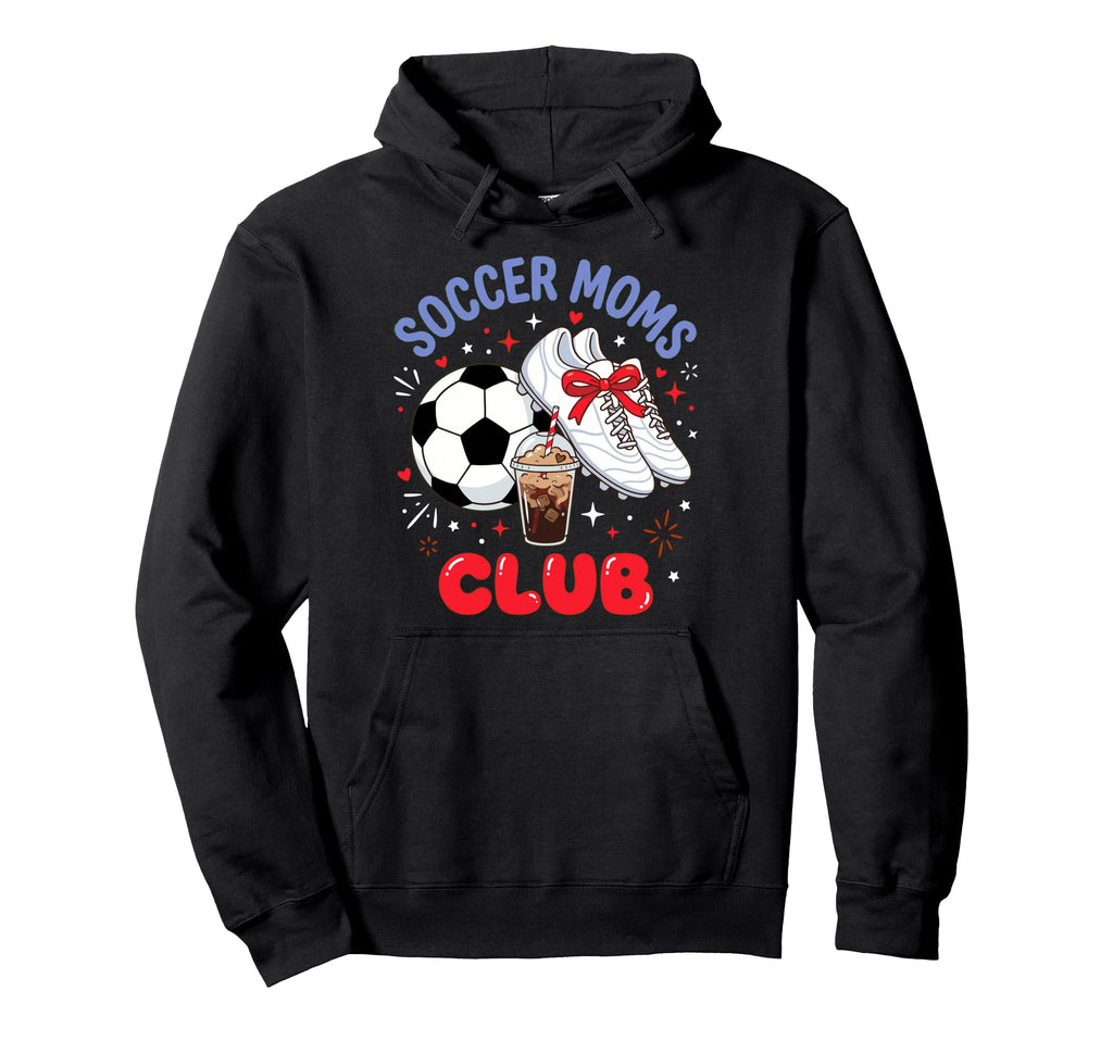 Soccer Moms Club Soccer Cleats Coffee Game Hoodie - Unique Graphic Unisex