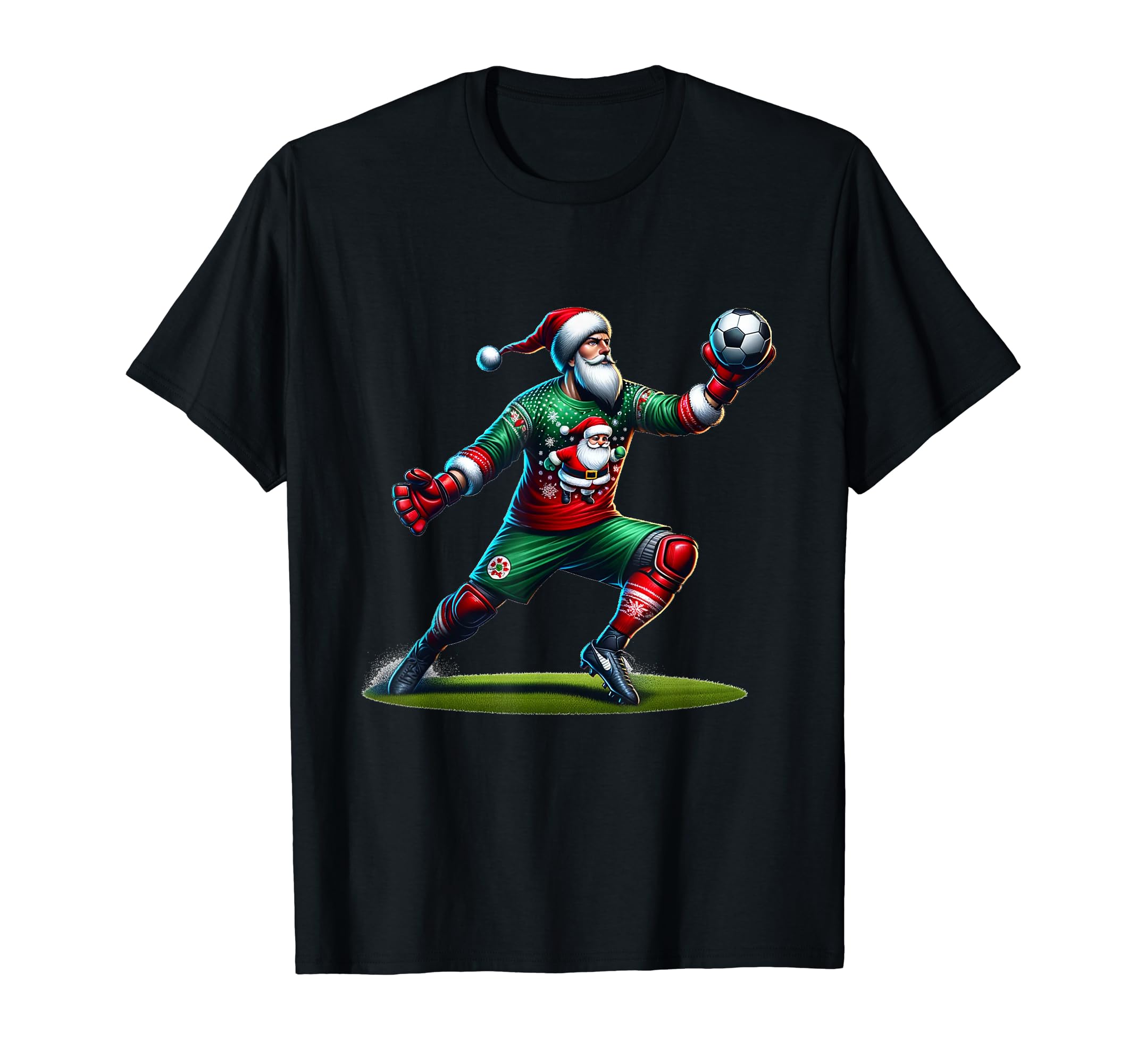 Santa Claus Soccer Goalie T-Shirt - Streetwear Style Men Women