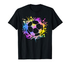 Soccer Ball Watercolor Paint Splashes T-Shirt - Fun Novelty Design Unisex