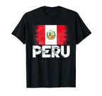 Peru Flag Football Soccer Team Pride T-Shirt - Streetwear Style Unisex