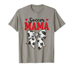 Soccer Mama Bow Leopard Soccer Lovers T-Shirt - Novelty Apparel Unisex