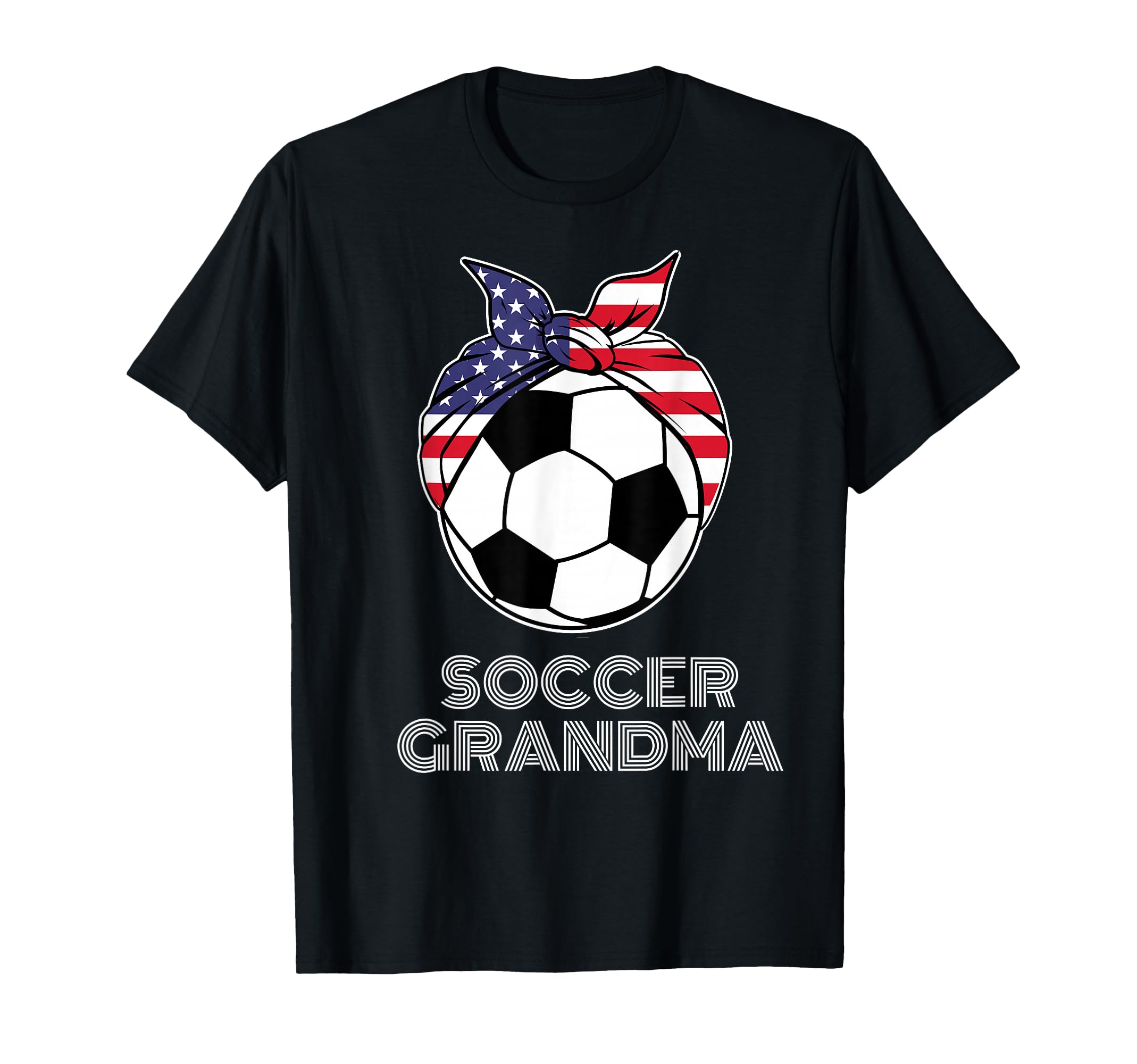Bandana Soccer Ball Grandmother T-Shirt - Casual Everyday Wear for Adults