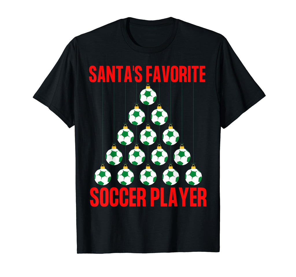 Santas Favorite Soccer Player Ugly T-Shirt - Graphic Print Men Women