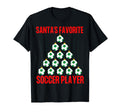 Santas Favorite Soccer Player Ugly T-Shirt - Graphic Print Men Women
