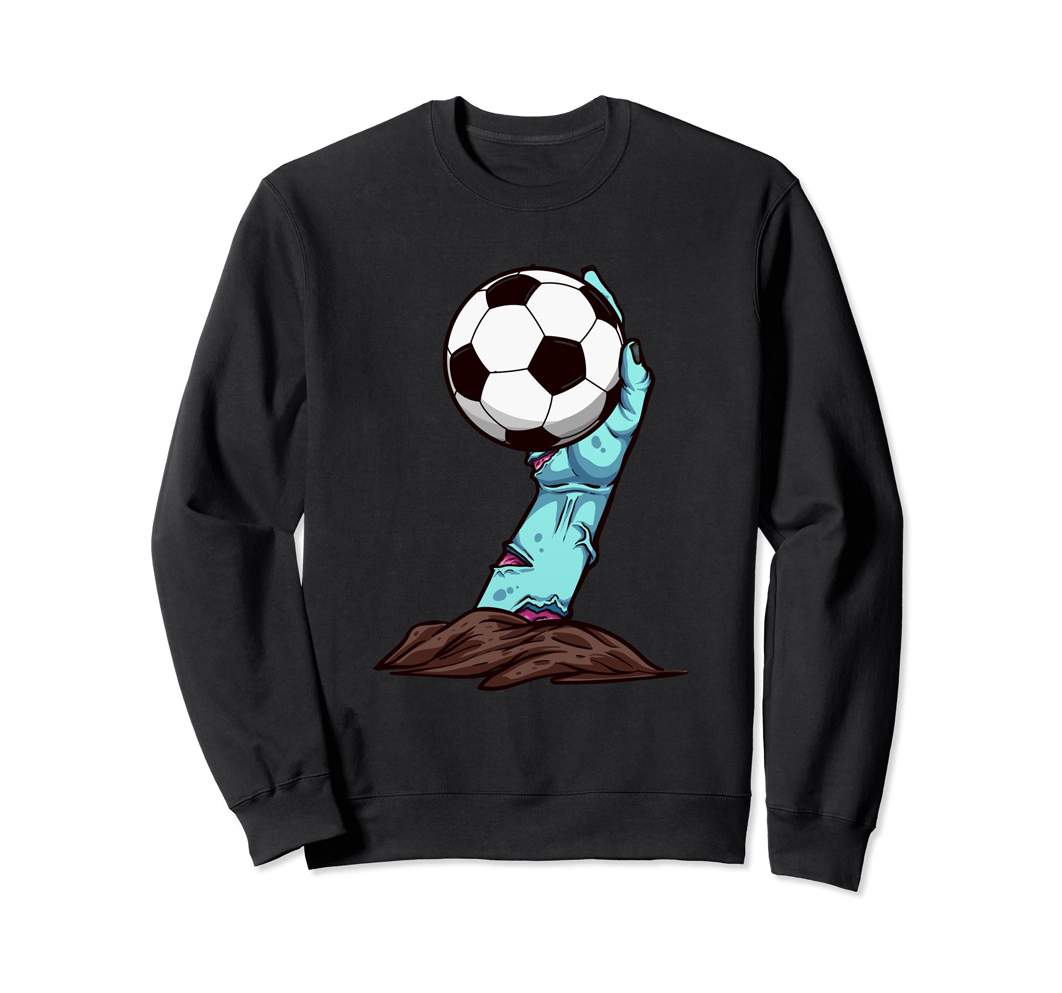 Funny Zombie Soccer Ball Halloween Sweatshirt - Streetwear Style Men Women
