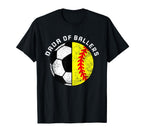 Dada Ballers Funny Soccer Softball Dad T-Shirt - Custom Art Print Unisex