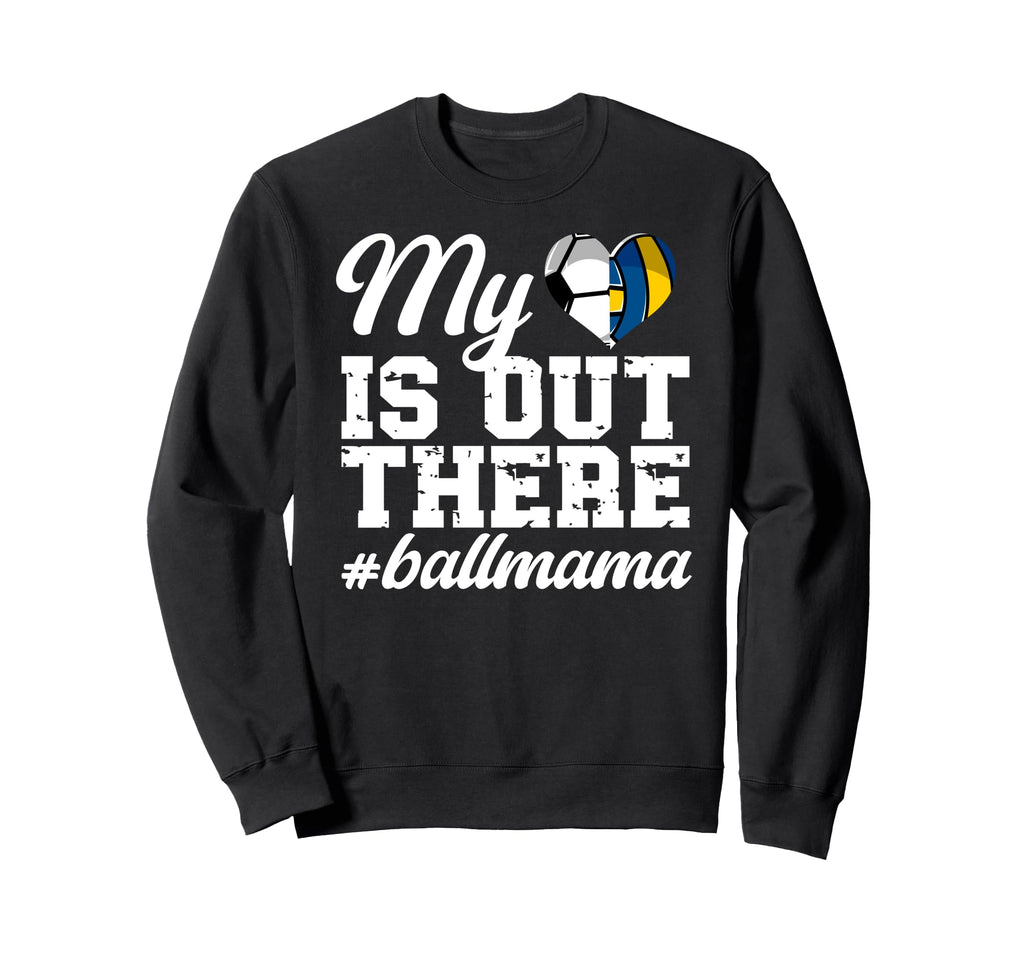 My Heart Is Out There Ball Mama Sweatshirt - Minimalist Print for Adults