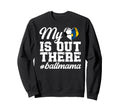 My Heart Is Out There Ball Mama Sweatshirt - Minimalist Print for Adults