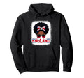 England Messy Bun Black Soccer Hoodie - Casual Everyday Wear for Adults