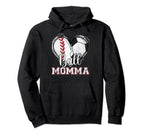 Ball Momma Baseball Soccer Heart Mom Hoodie - Minimalist Print for Adults