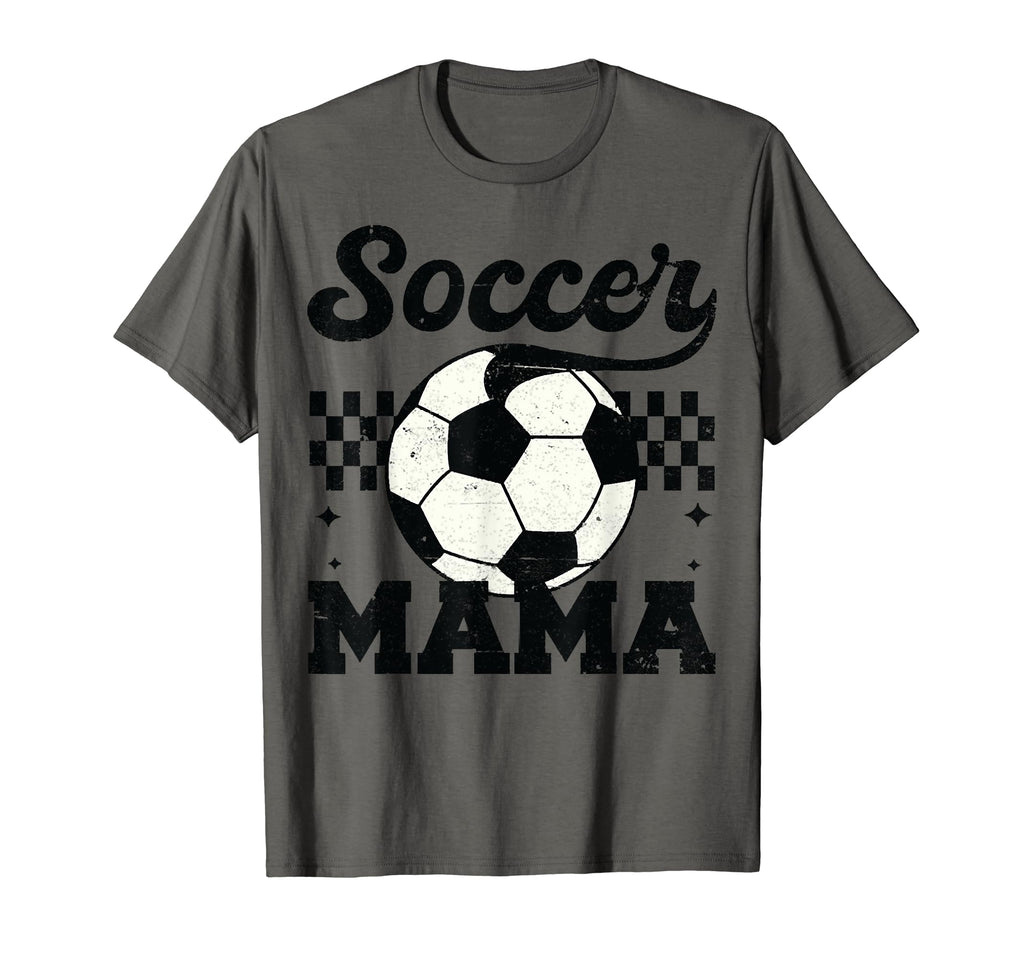 Checkered Soccer Mama Soccer Mom T-Shirt - Casual Everyday Wear Unisex