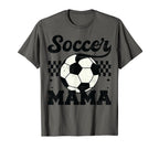 Checkered Soccer Mama Soccer Mom T-Shirt - Casual Everyday Wear Unisex