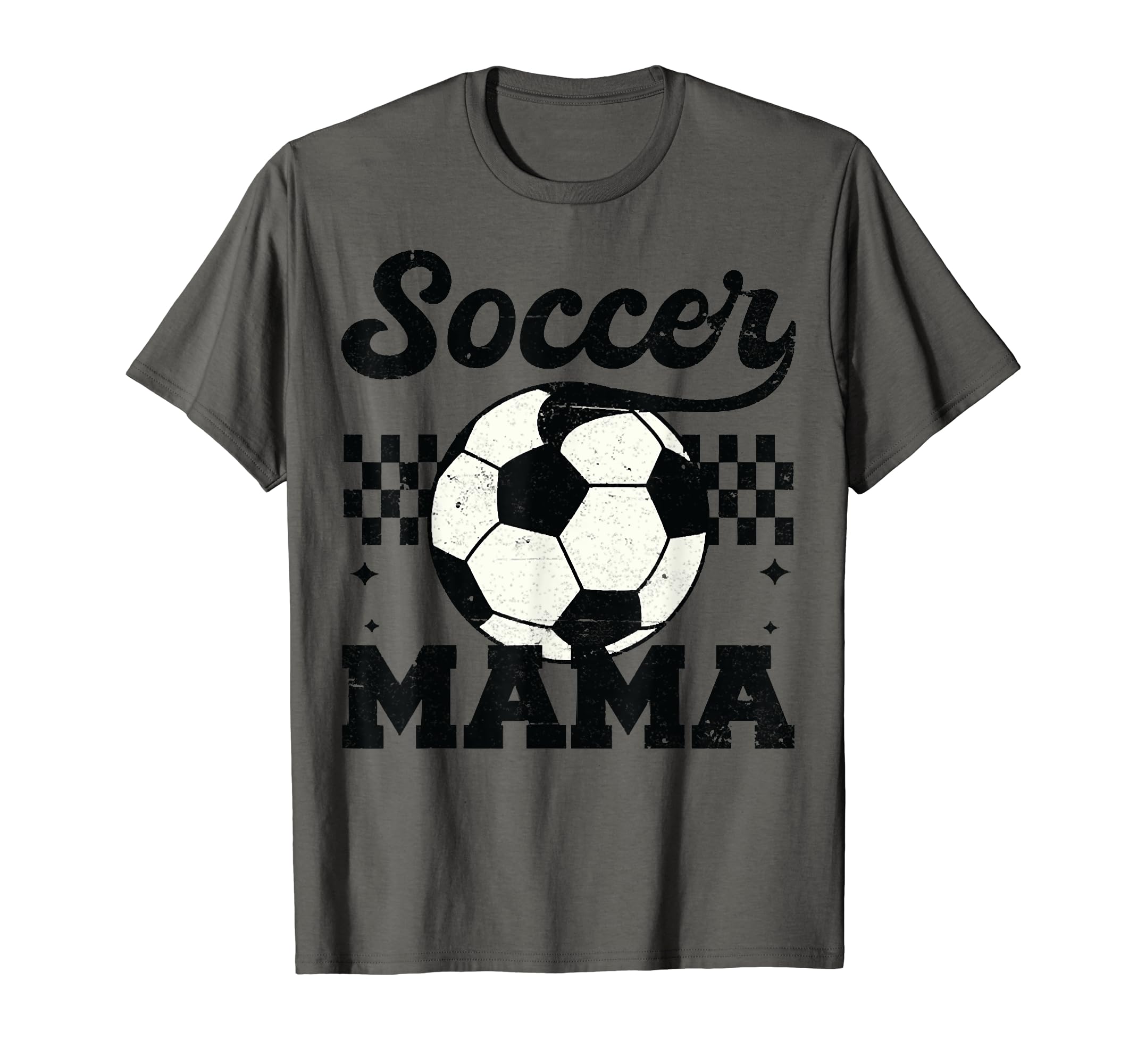 Checkered Soccer Mama Soccer Mom T-Shirt - Casual Everyday Wear Unisex