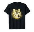 Soccer Game Day Gold Coquette Soccer T-Shirt - Minimalist Print for Adults