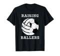 Raising Ballers Soccer Volleyball Dad Gifts T-Shirt - Unique Graphic Unisex