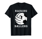 Raising Ballers Soccer Volleyball Dad Gifts T-Shirt - Unique Graphic Unisex