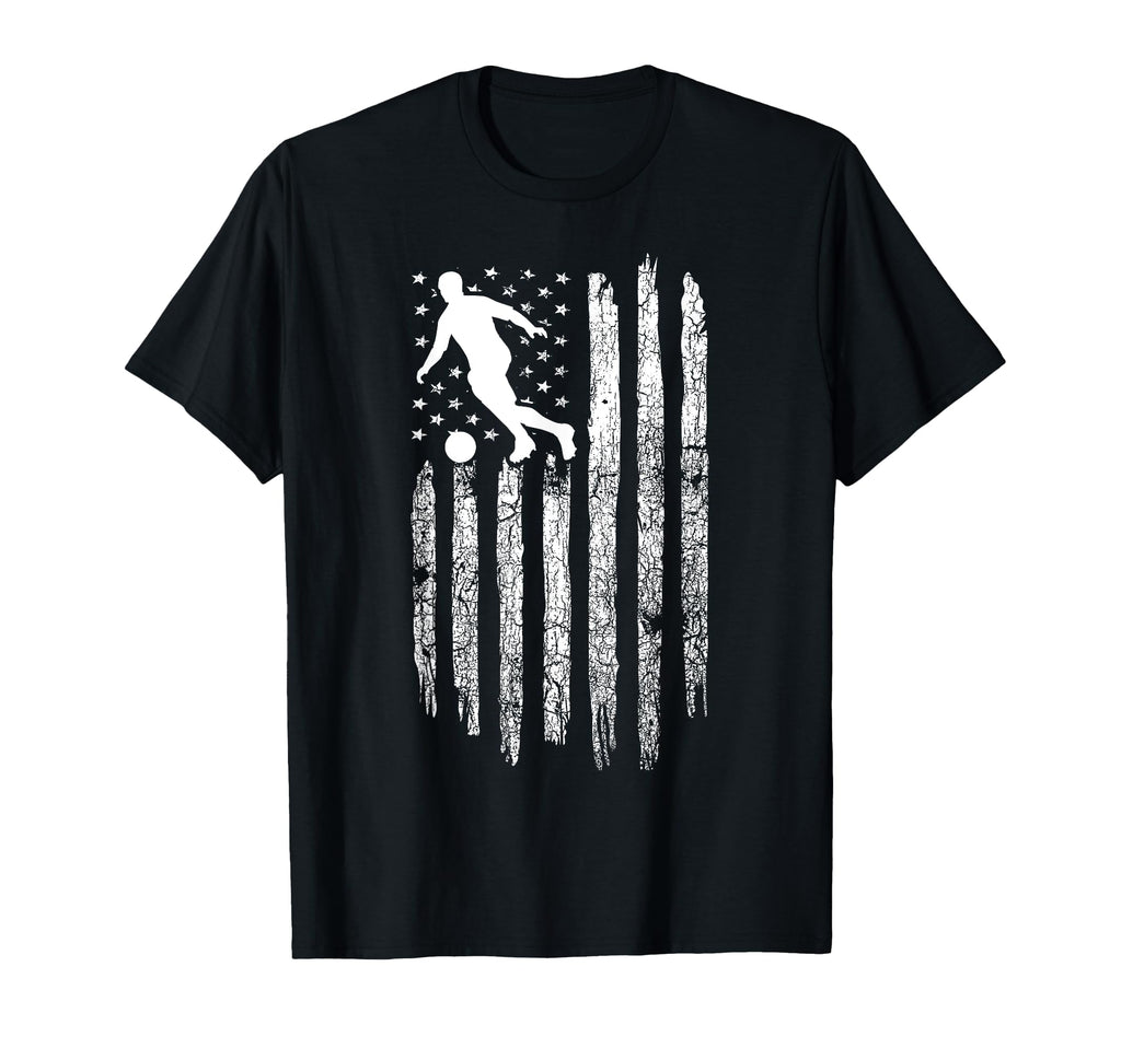 American Flag Soccer Soccer T-Shirt - Novelty Apparel Unisex