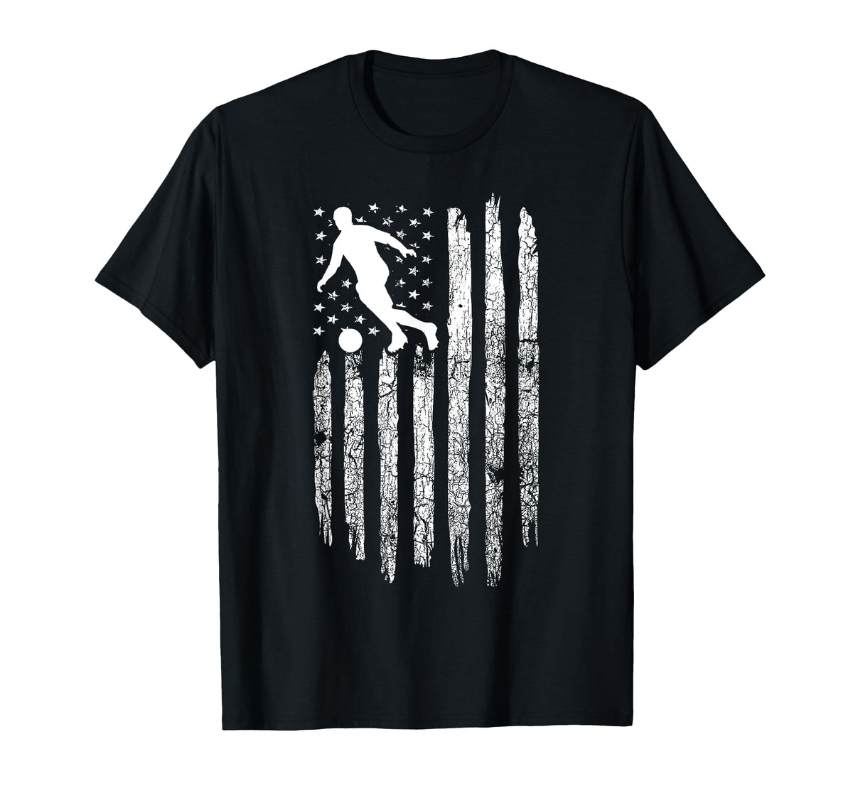 American Flag Soccer Soccer T-Shirt - Novelty Apparel Unisex