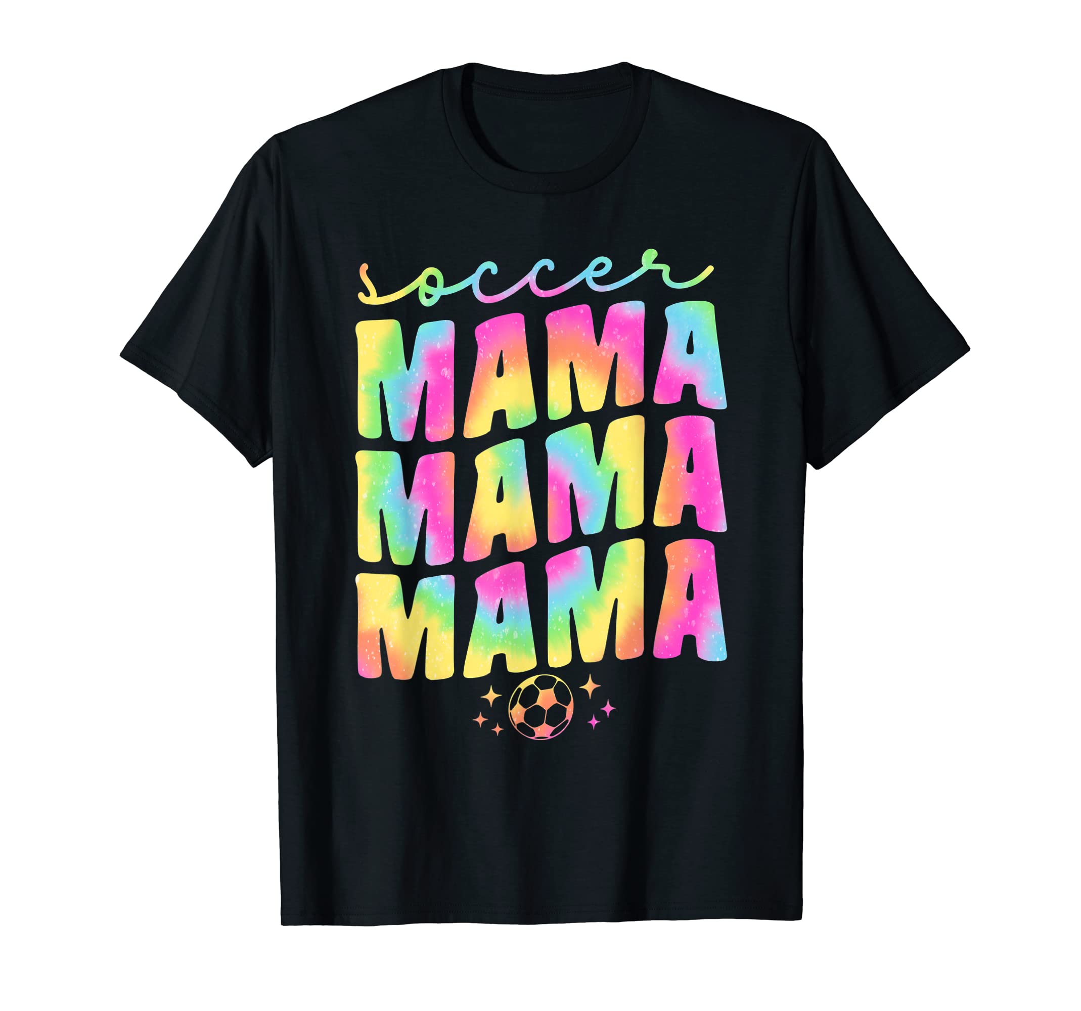 Soccer Mama Mom Tie Dye Groovy Cheer T-Shirt - Trendy Graphic for Adults