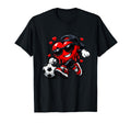 Valentine Soccer Heart Funny Dripping T-Shirt - Aesthetic Graphic Unisex