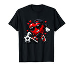 Valentine Soccer Heart Funny Dripping T-Shirt - Aesthetic Graphic Unisex