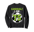 75 Year Old Birthday Soccer Themed Sweatshirt - Trendy Graphic for Adults
