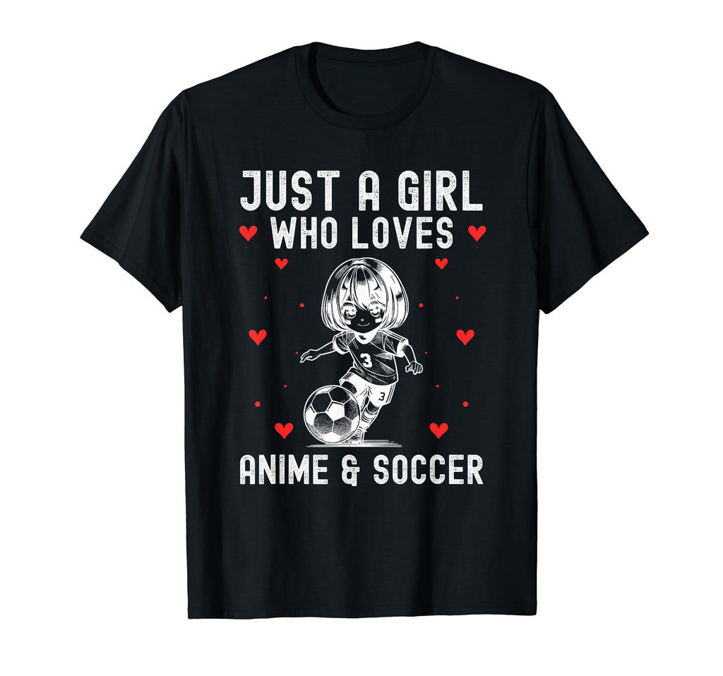 Just Who Loves Anime And Soccer T-Shirt - Minimalist Print for Adults
